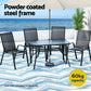 Black steel dining table