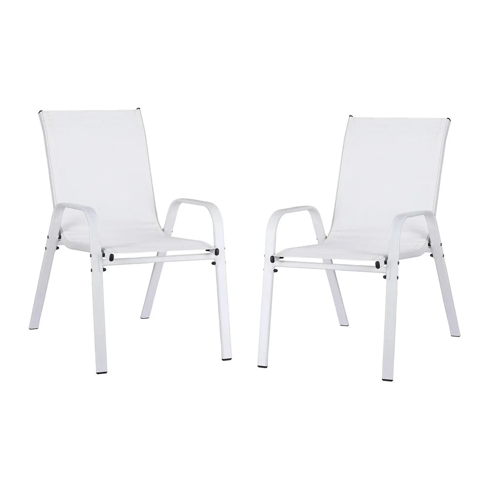 Gardeon 2PC Outdoor Dining Chairs Stackable Lounge Chair