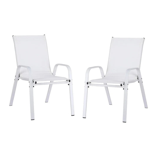 Gardeon 2PC Outdoor Dining Chairs Stackable Lounge Chair