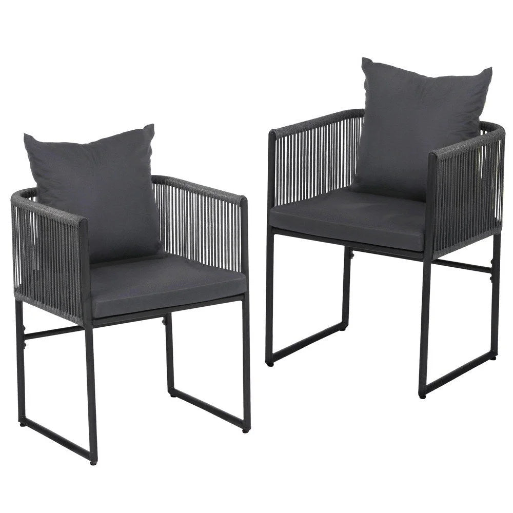 Gardeon 2PC Outdoor Dining Chairs Woven Rope Chair Patio