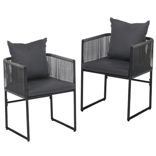 Gardeon 2PC Outdoor Dining Chairs Woven Rope Chair Patio