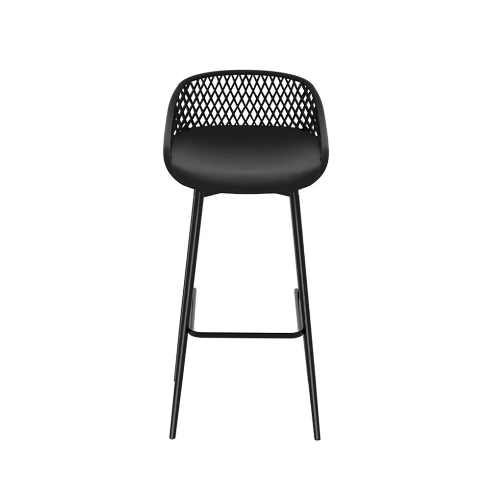 Gardeon 2x Outdoor Bar Stools Plastic Black - Furniture >