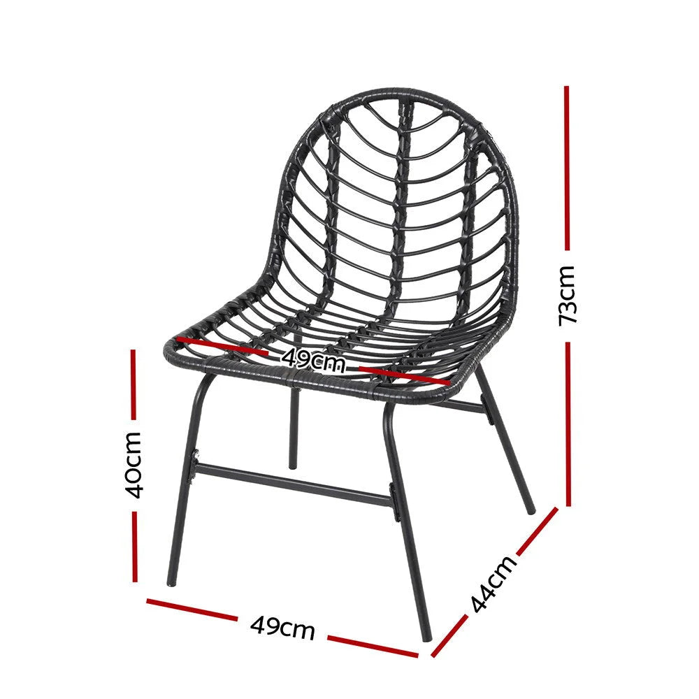 Gardeon 2x Outdoor Chairs Dining Chair Lounge Wicker Patio