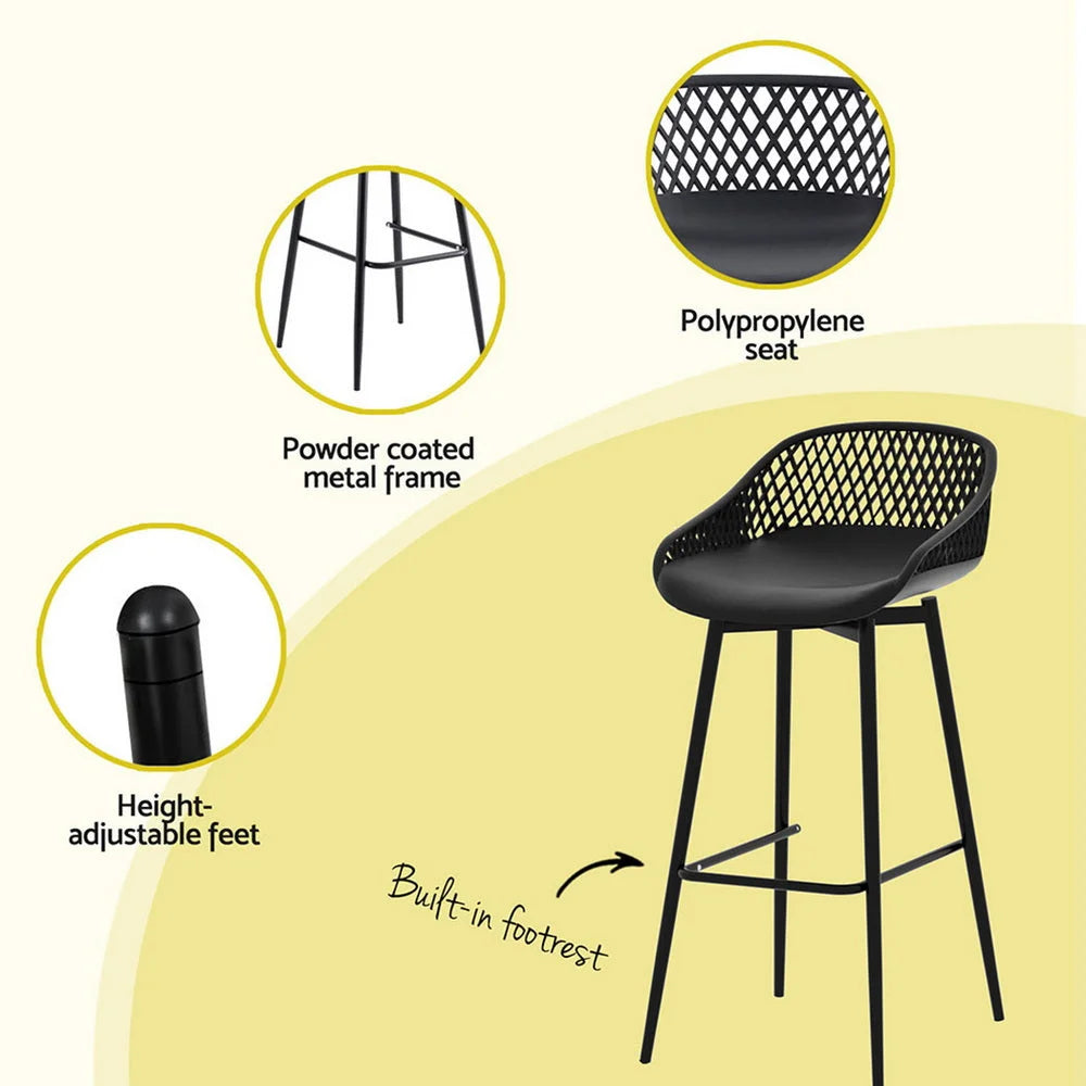 Gardeon 3PC Outdoor Bar Set Stools Dining Chairs Table