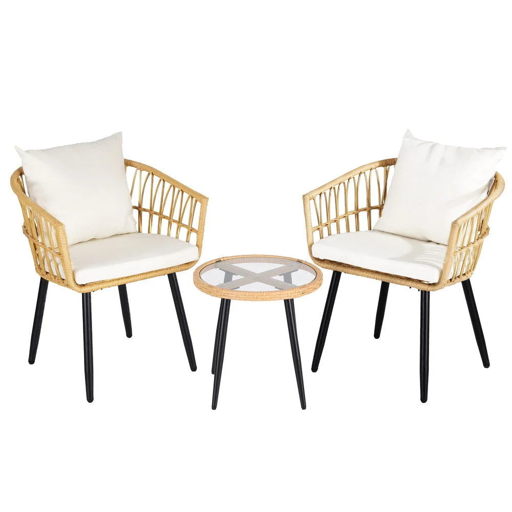 Outdoor lounge set with modular seating for patio layout