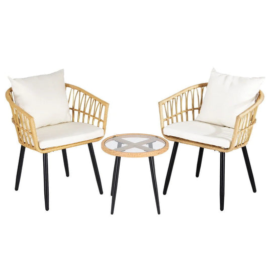 Outdoor lounge set with modular seating for patio layout