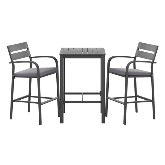 Gardeon 3Pcs Outdoor Bar Set Stools Dining Chairs Table