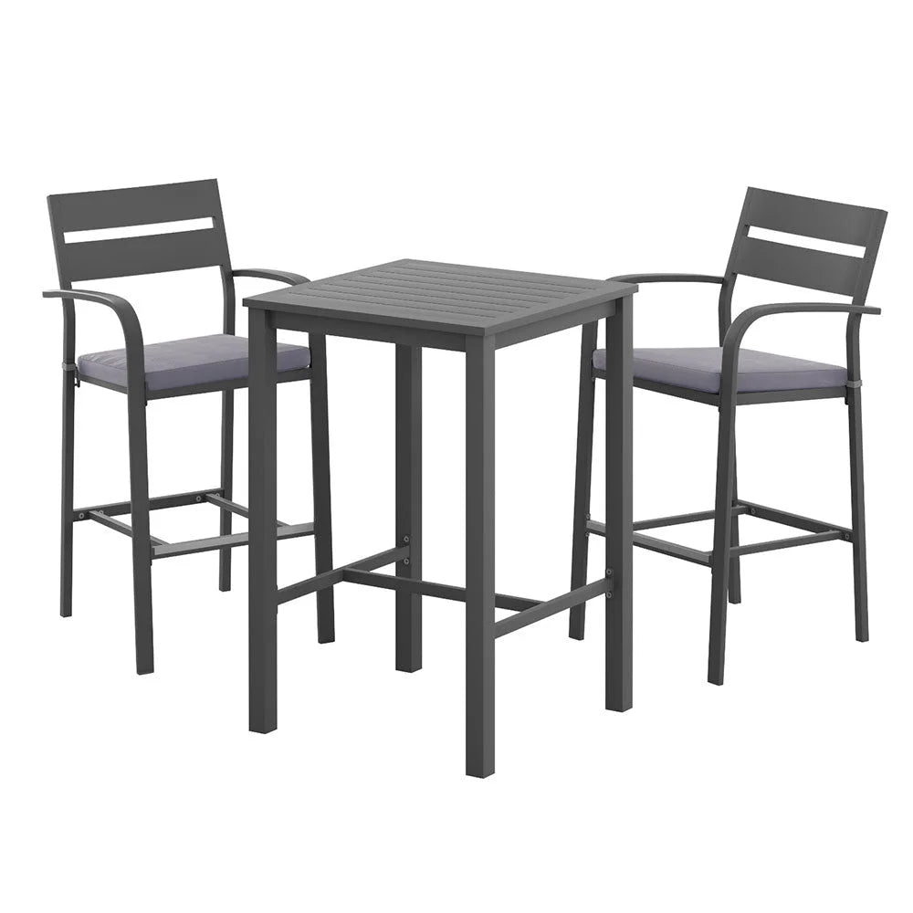 Gardeon 3Pcs Outdoor Bar Set Stools Dining Chairs Table