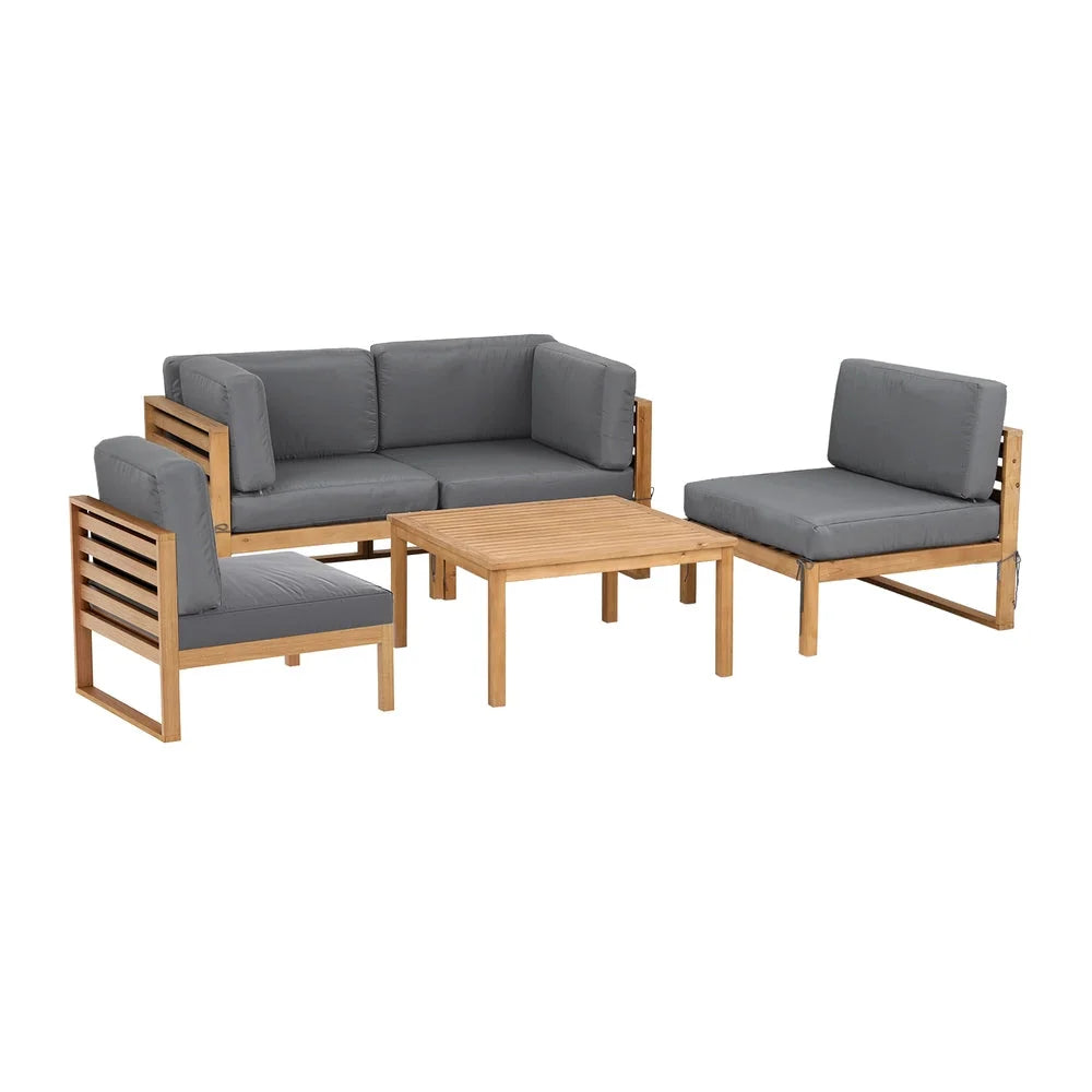 Wooden outdoor sofa set for patios, decks and garden seating