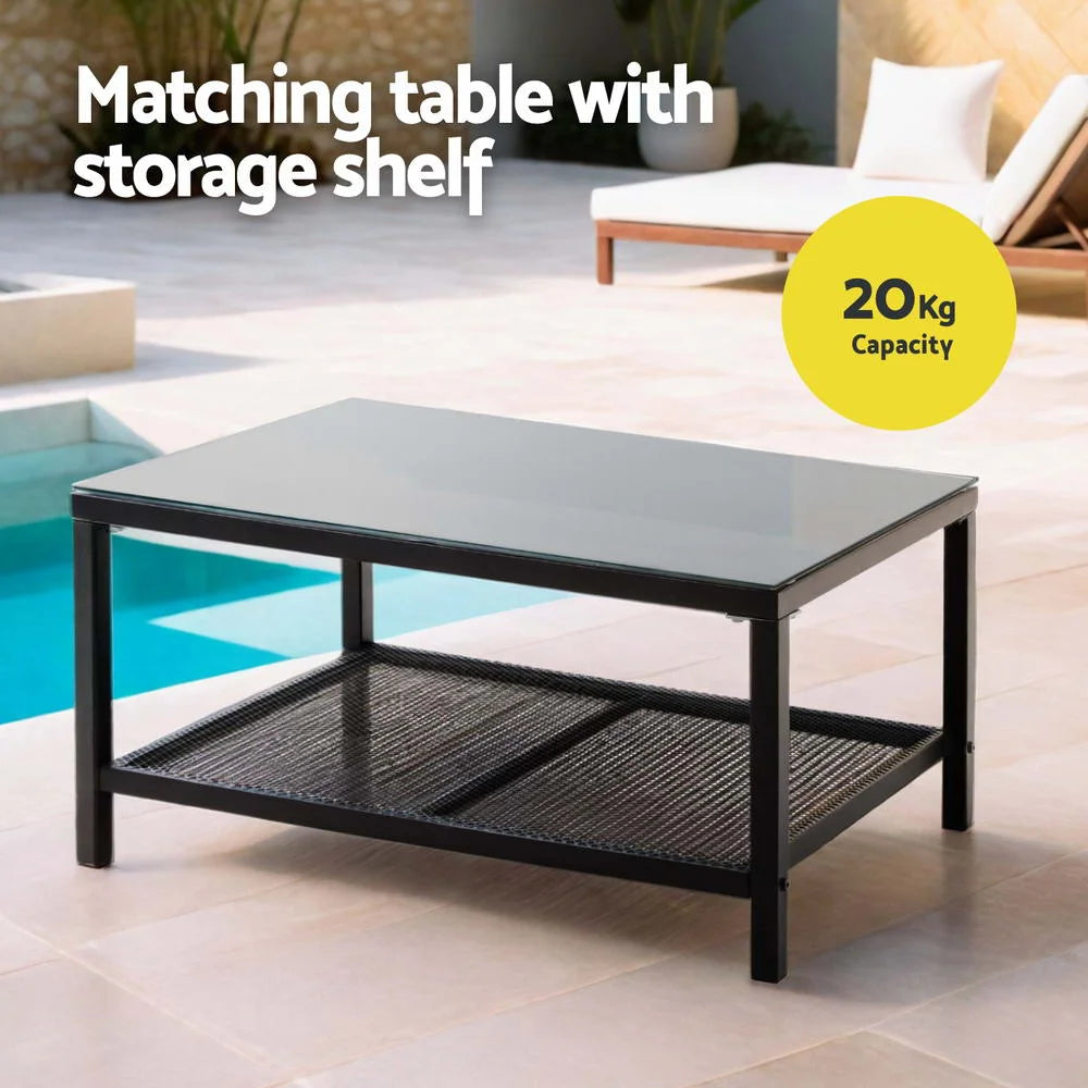 Gardeon 4 Seater Outdoor Sofa Set 4PCS Table Chair Set