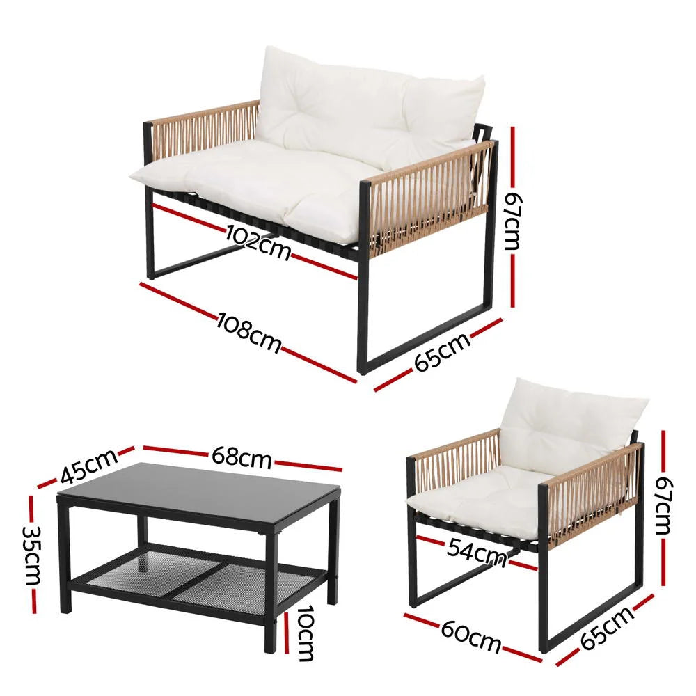 Outdoor sofa set for patios, decks and garden seating