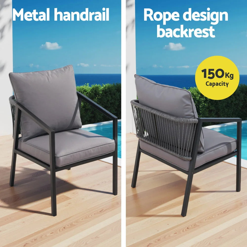 Gardeon 4 Seater Outdoor Sofa Set 4PCS Table Chair Setting