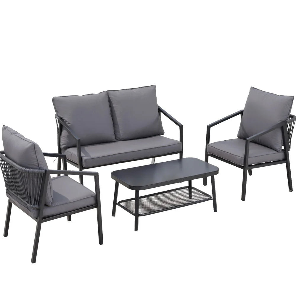 Gardeon 4 Seater Outdoor Sofa Set 4PCS Table Chair Setting