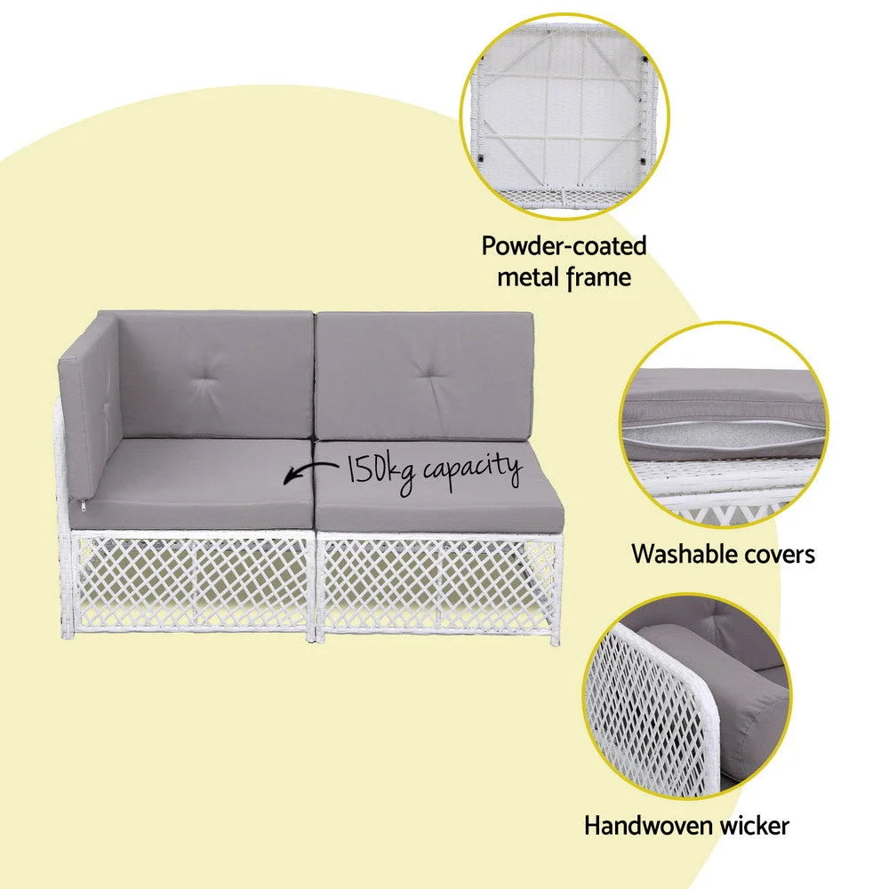 Outdoor sofa set shown in room setting