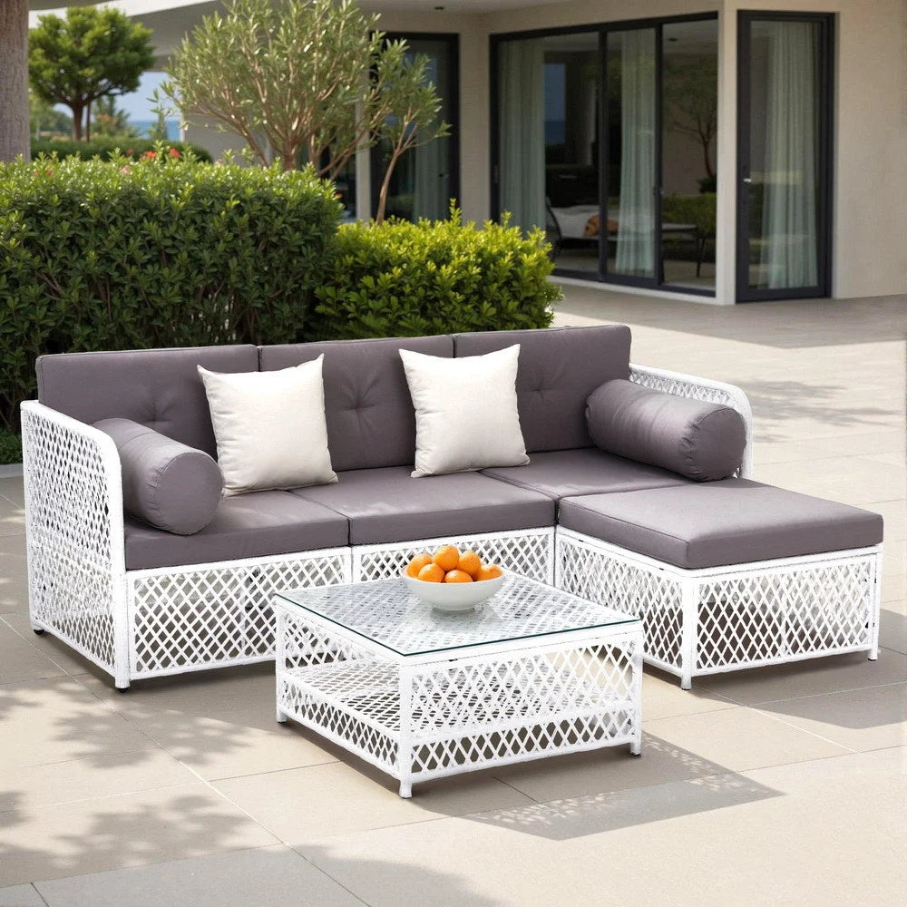 Gardeon 4 Seater Outdoor Sofa Set 5PCS Table Chair Set