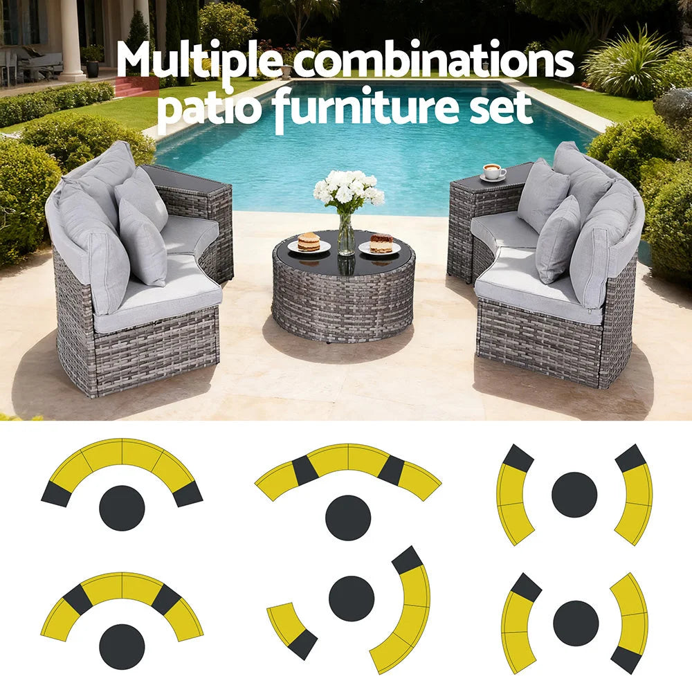Outdoor sofa set for patios, decks and garden seating