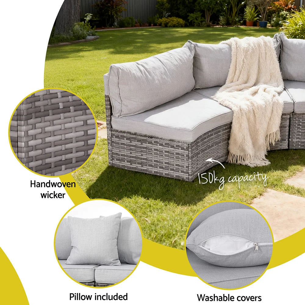 Rattan 4 7pcs outdoor sofa set for household use