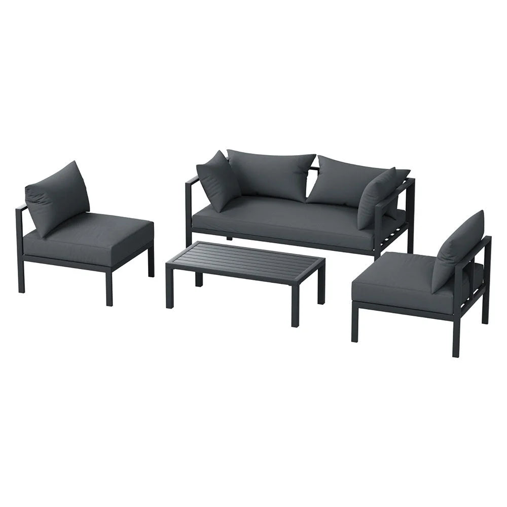 Gardeon 4 Seater Outdoor Sofa Set Aluminium Patio Furniture