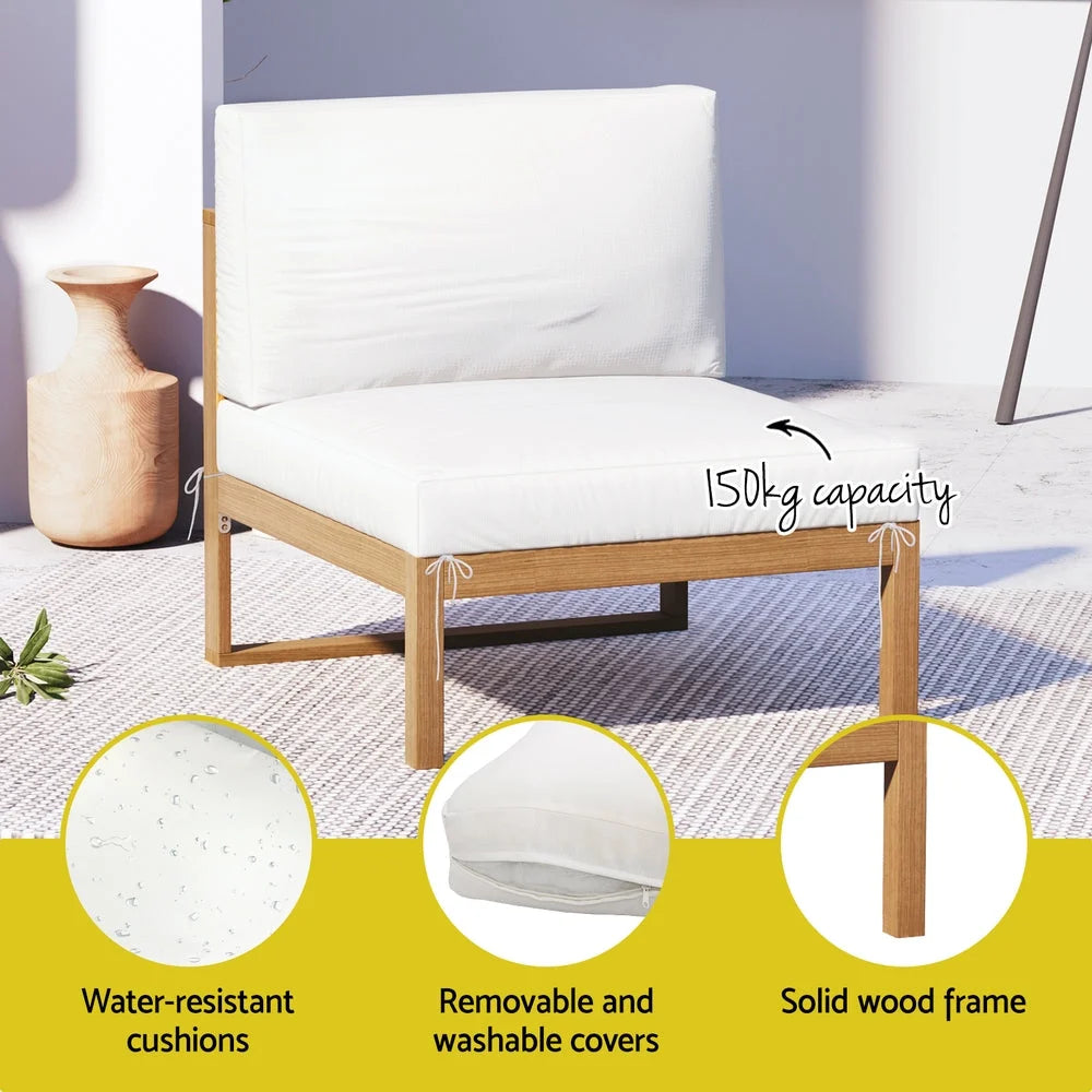 Gardeon 4-Seater Outdoor Sofa Set Wooden Lounge Setting