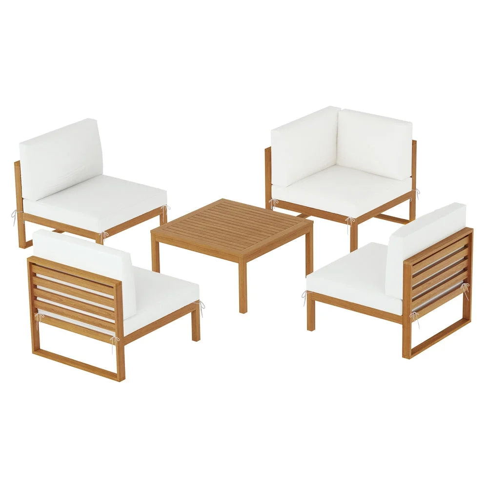 Gardeon 4-Seater Outdoor Sofa Set Wooden Lounge Setting