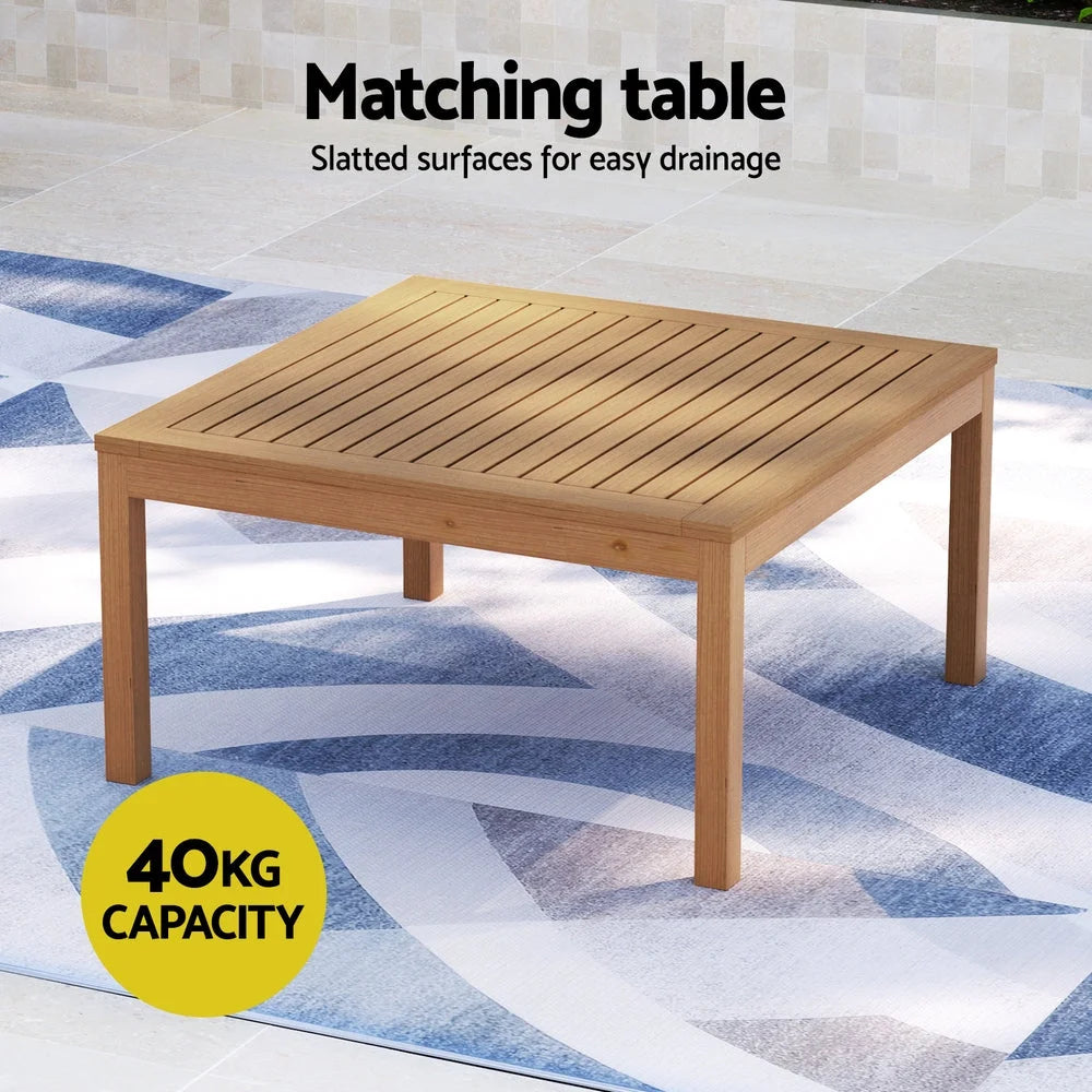 Gardeon 4-Seater Outdoor Sofa Set Wooden Lounge Setting