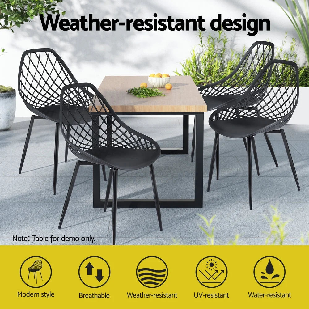 Gardeon 4PC Outdoor Dining Chairs PP Lounge Chair Patio