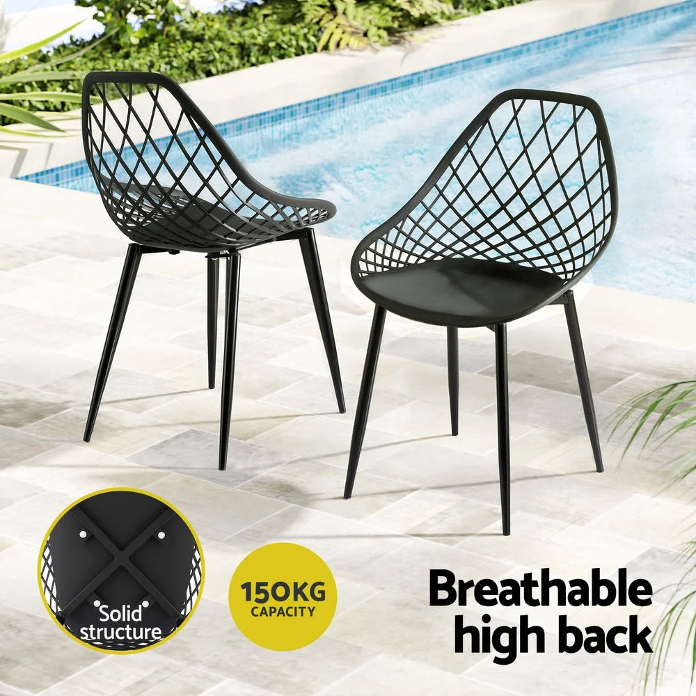 Gardeon 4PC Outdoor Dining Chairs PP Lounge Chair Patio