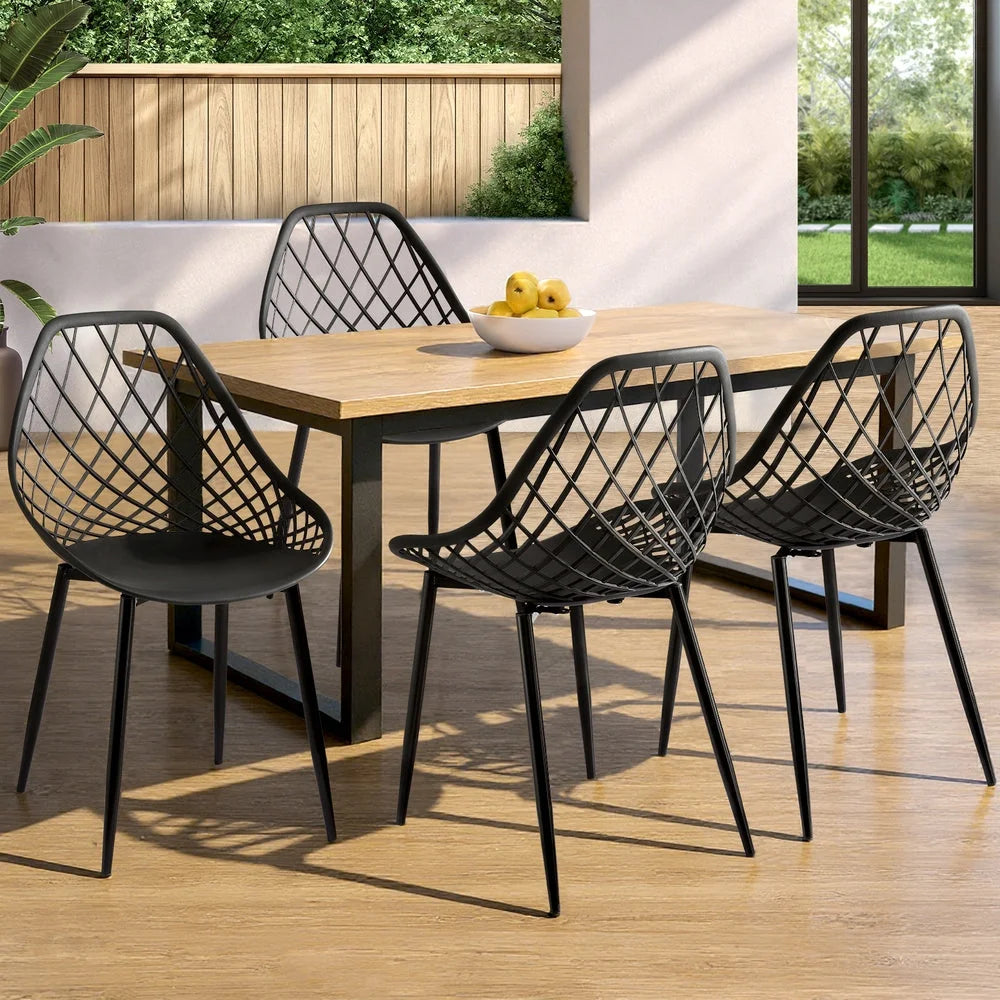 Gardeon 4PC Outdoor Dining Chairs PP Lounge Chair Patio
