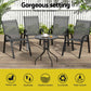 Set Of Four Outdoor Dining Chairs Stackable Lounge
