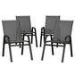 4PC Outdoor Dining Chairs Stackable Lounge Chair Patio Furniture