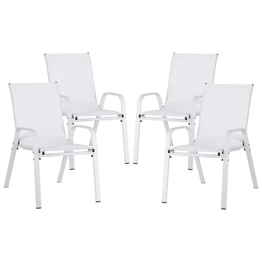 Gardeon 4PC Outdoor Dining Chairs Stackable Lounge Chair