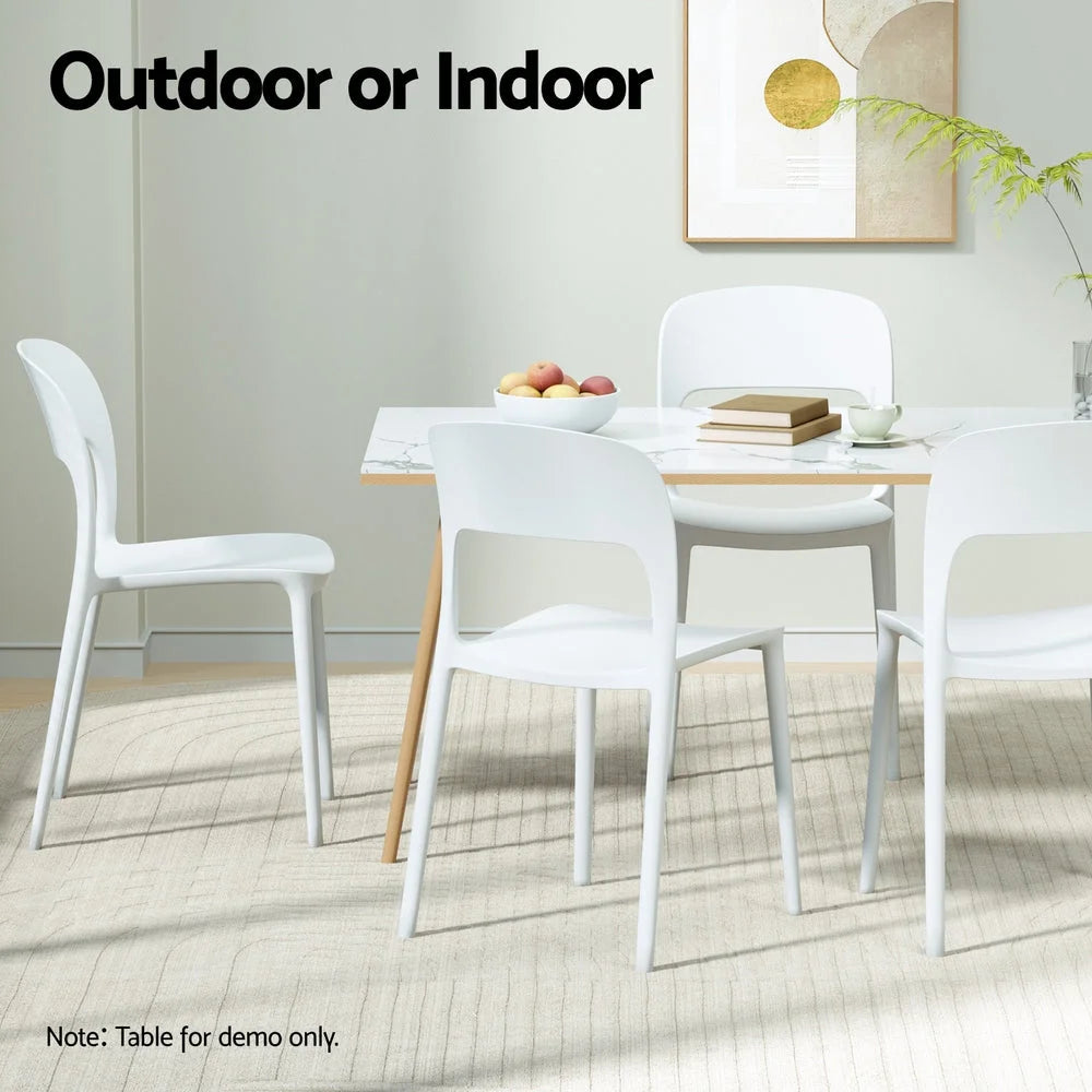 Gardeon 4PC Outdoor Dining Chairs Stackable PP Patio Chair