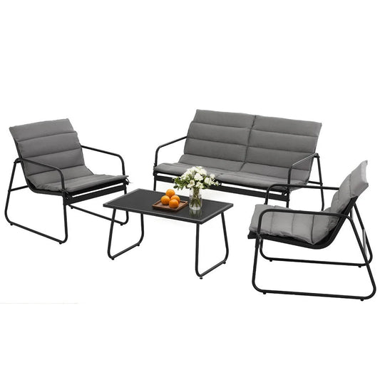 Gardeon 4PCS Outdoor Sofa Set Table and Chairs Cushion