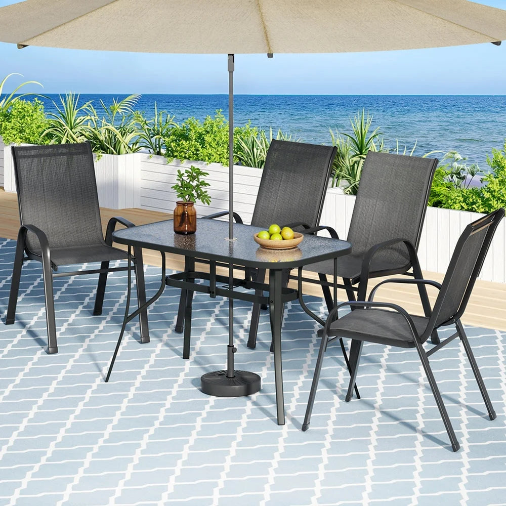 Gardeon 5PC Outdoor Dining Set Table and Chairs Patio