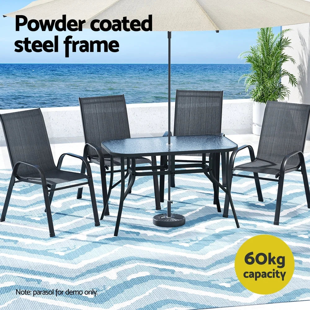 Gardeon 5PC Outdoor Dining Set Table and Chairs Patio
