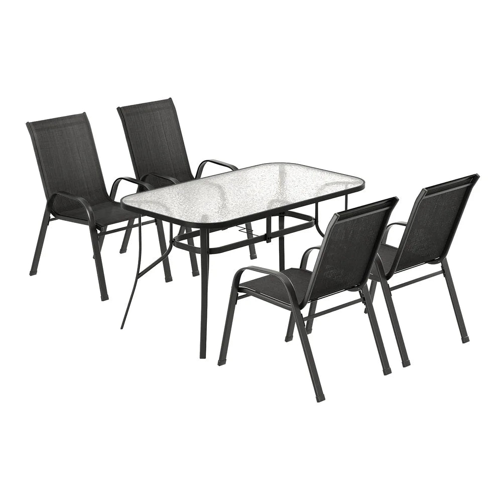 Gardeon 5PC Outdoor Dining Set Table and Chairs Patio