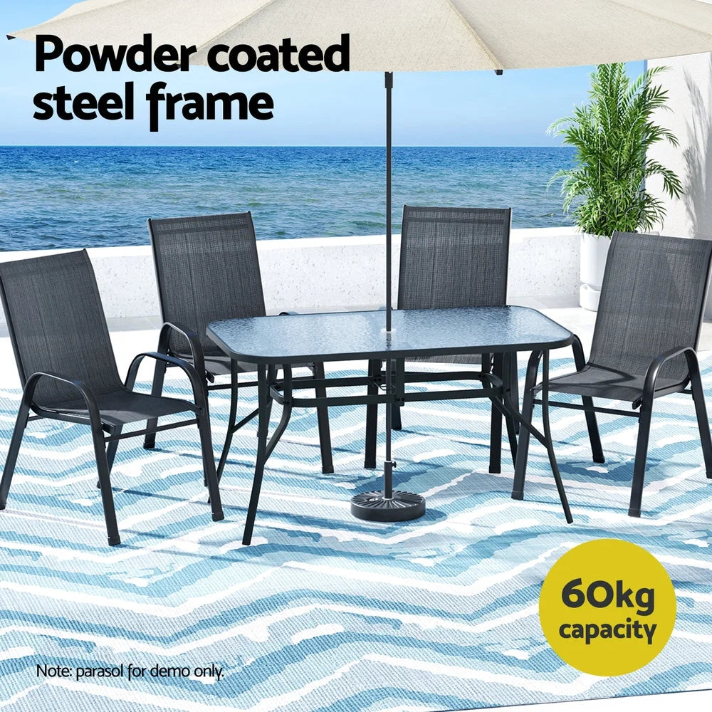 Gardeon 5PC Outdoor Dining Set Table and Chairs Patio