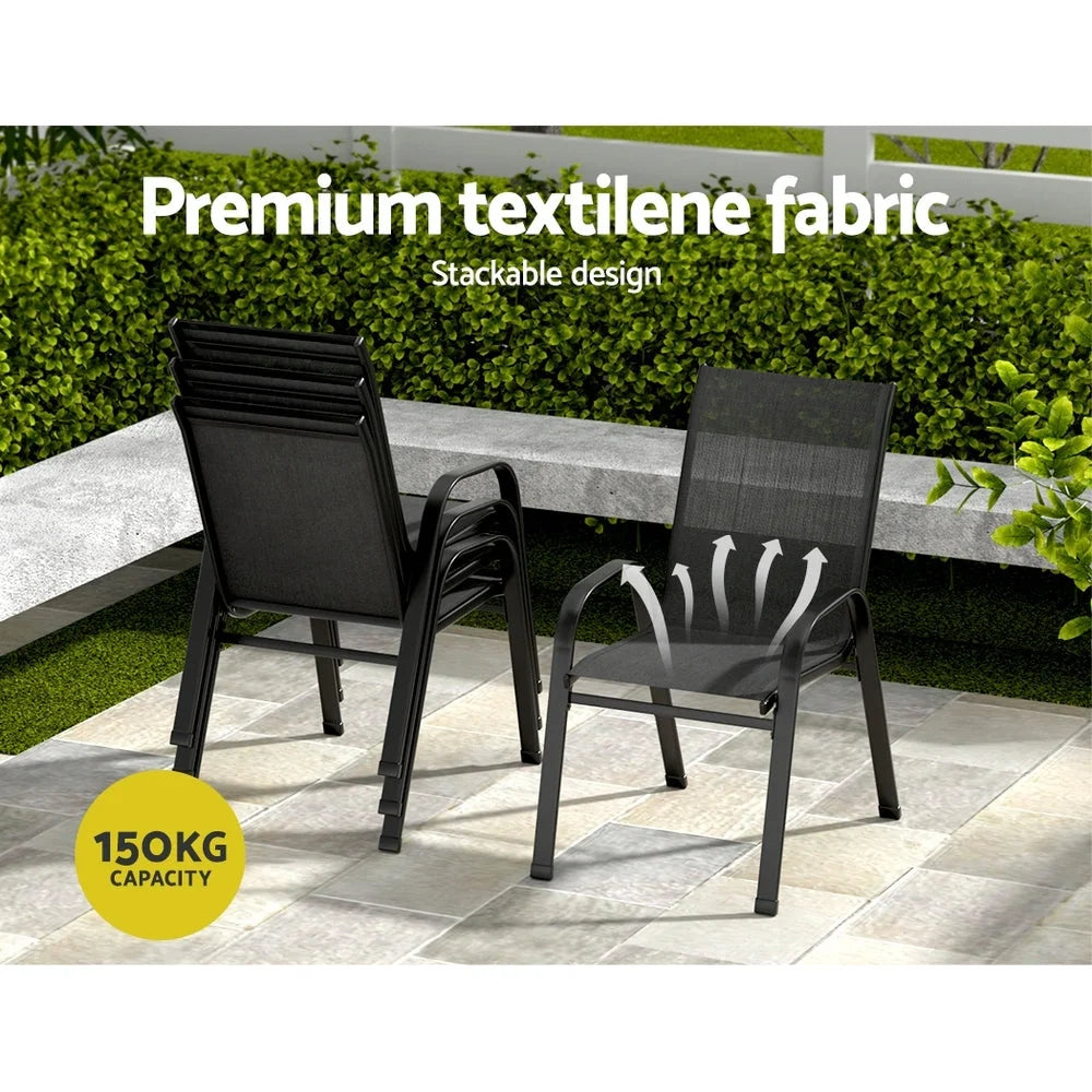 Gardeon 5PC Outdoor Dining Set Table and Chairs Patio