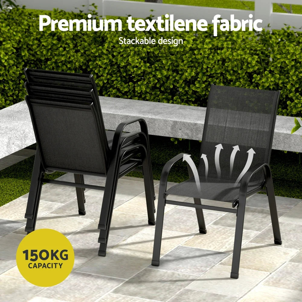Gardeon 5PC Outdoor Dining Set Table and Chairs Patio