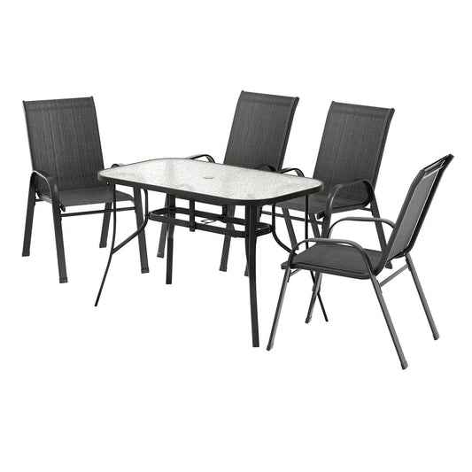 Gardeon 5PC Outdoor Dining Set Table and Chairs Patio