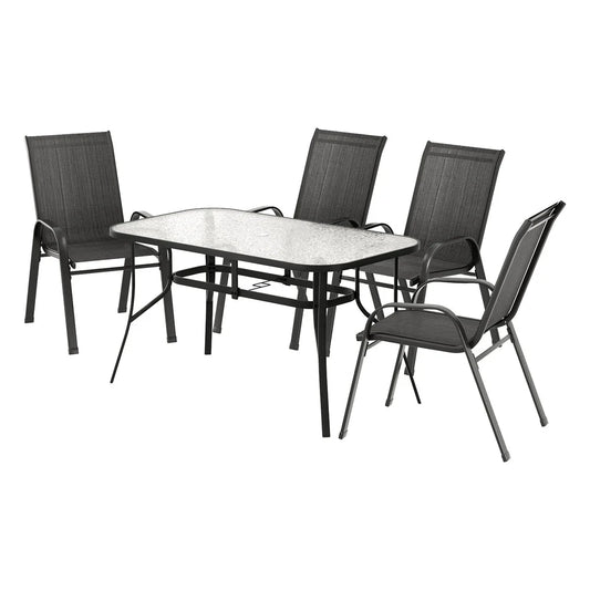 Gardeon 5PC Outdoor Dining Set Table and Chairs Patio