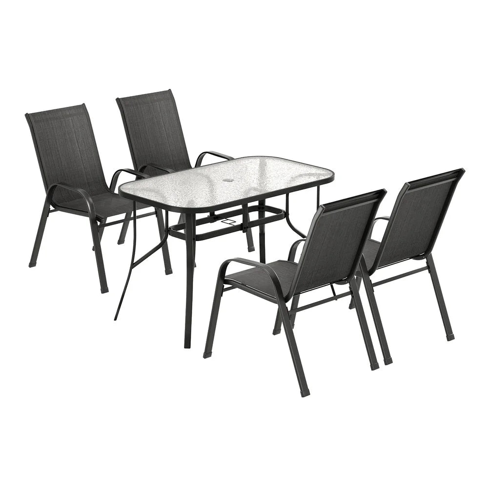 Gardeon 5PC Outdoor Dining Set Table and Chairs Patio