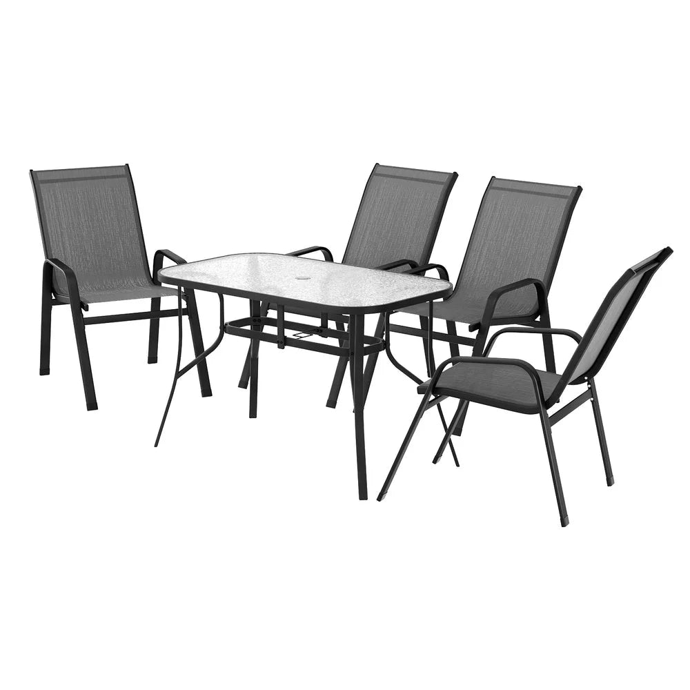 Gardeon 5PC Outdoor Dining Set Table and Chairs Patio