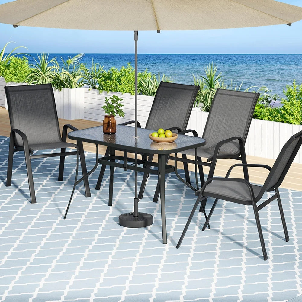 Gardeon 5PC Outdoor Dining Set Table and Chairs Patio
