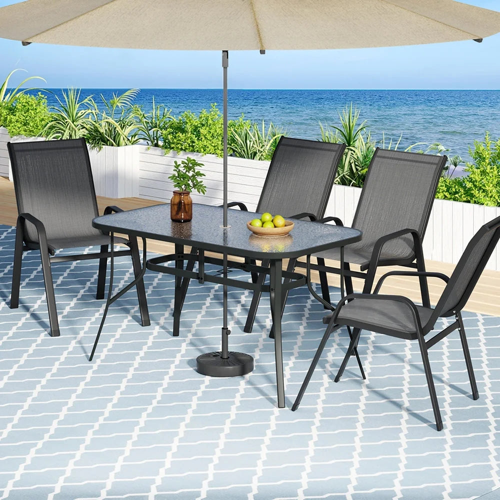 Gardeon 5PC Outdoor Dining Set Table and Chairs Patio