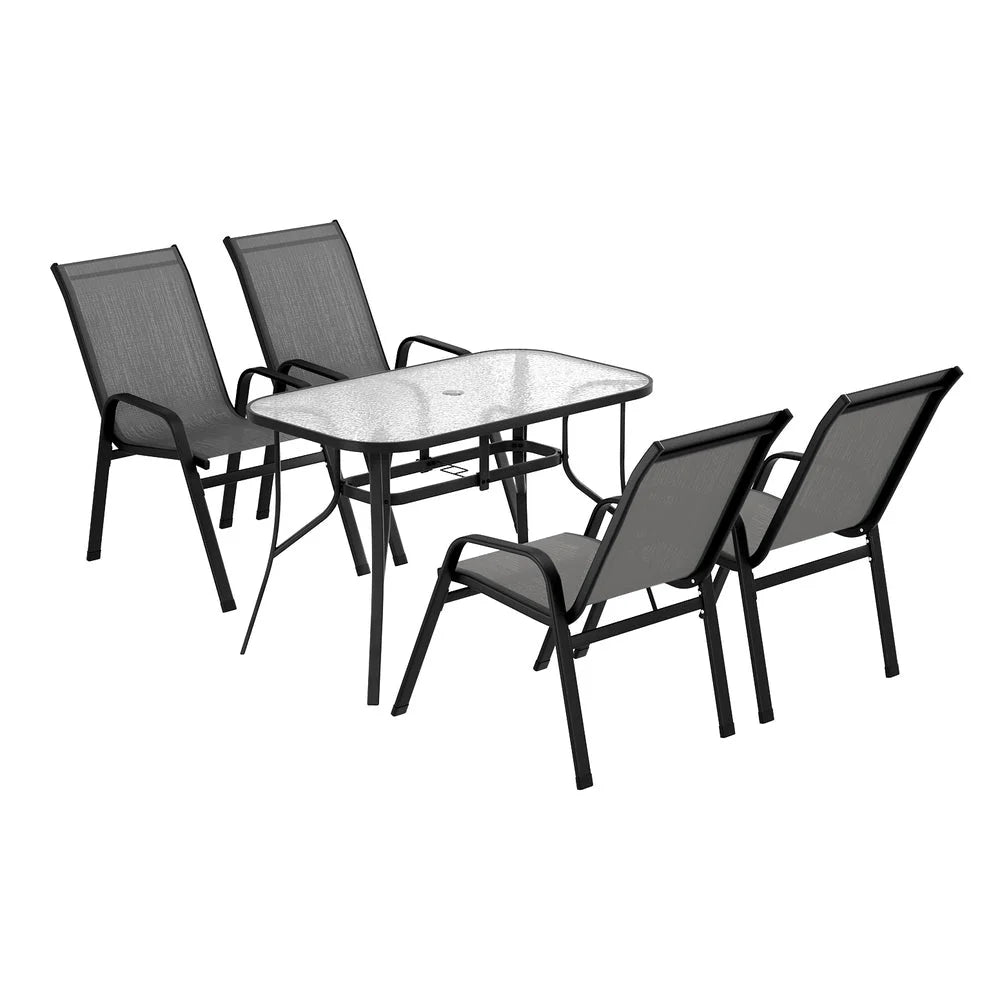 Gardeon 5PC Outdoor Dining Set Table and Chairs Patio