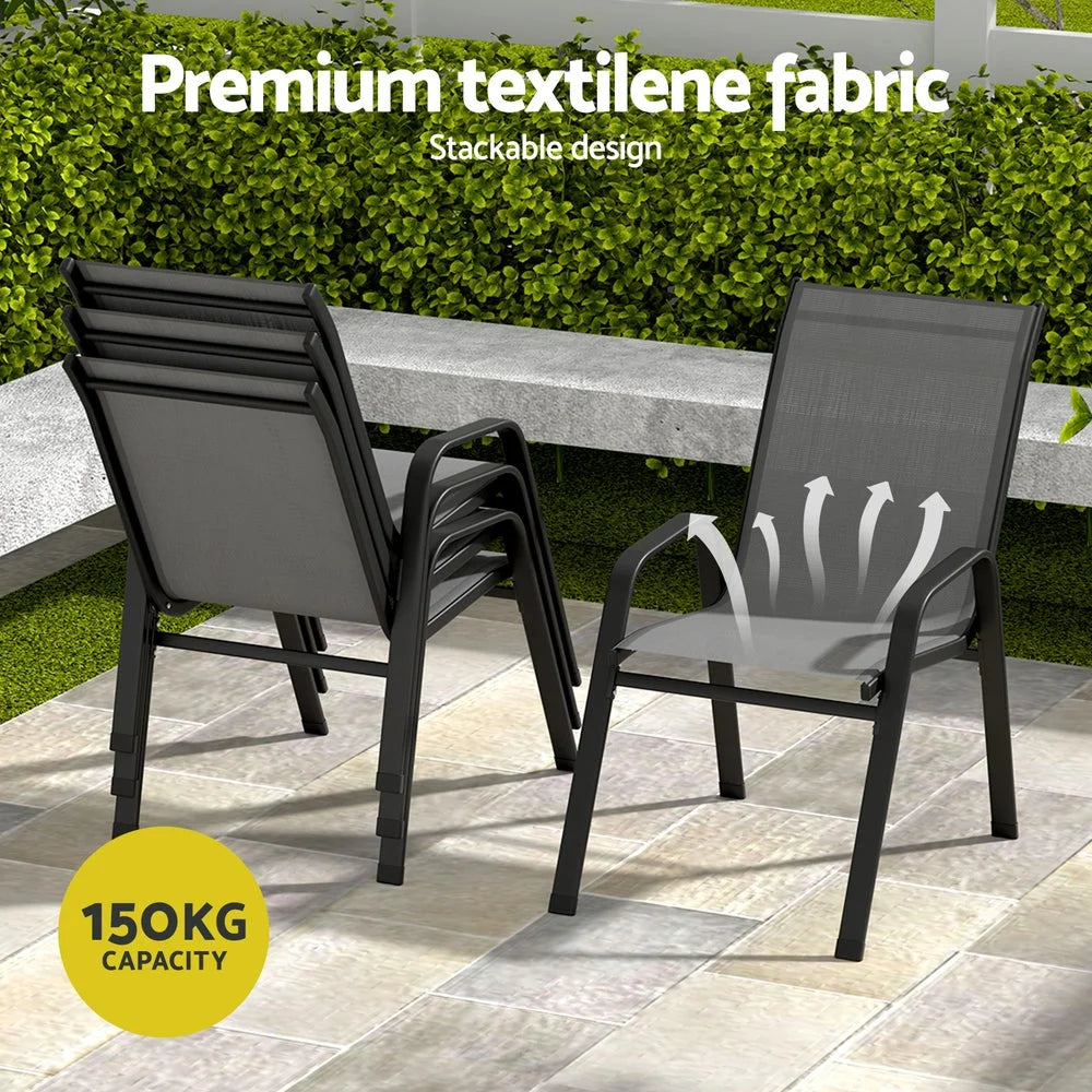 Gardeon 5PC Outdoor Dining Set Table and Chairs Patio
