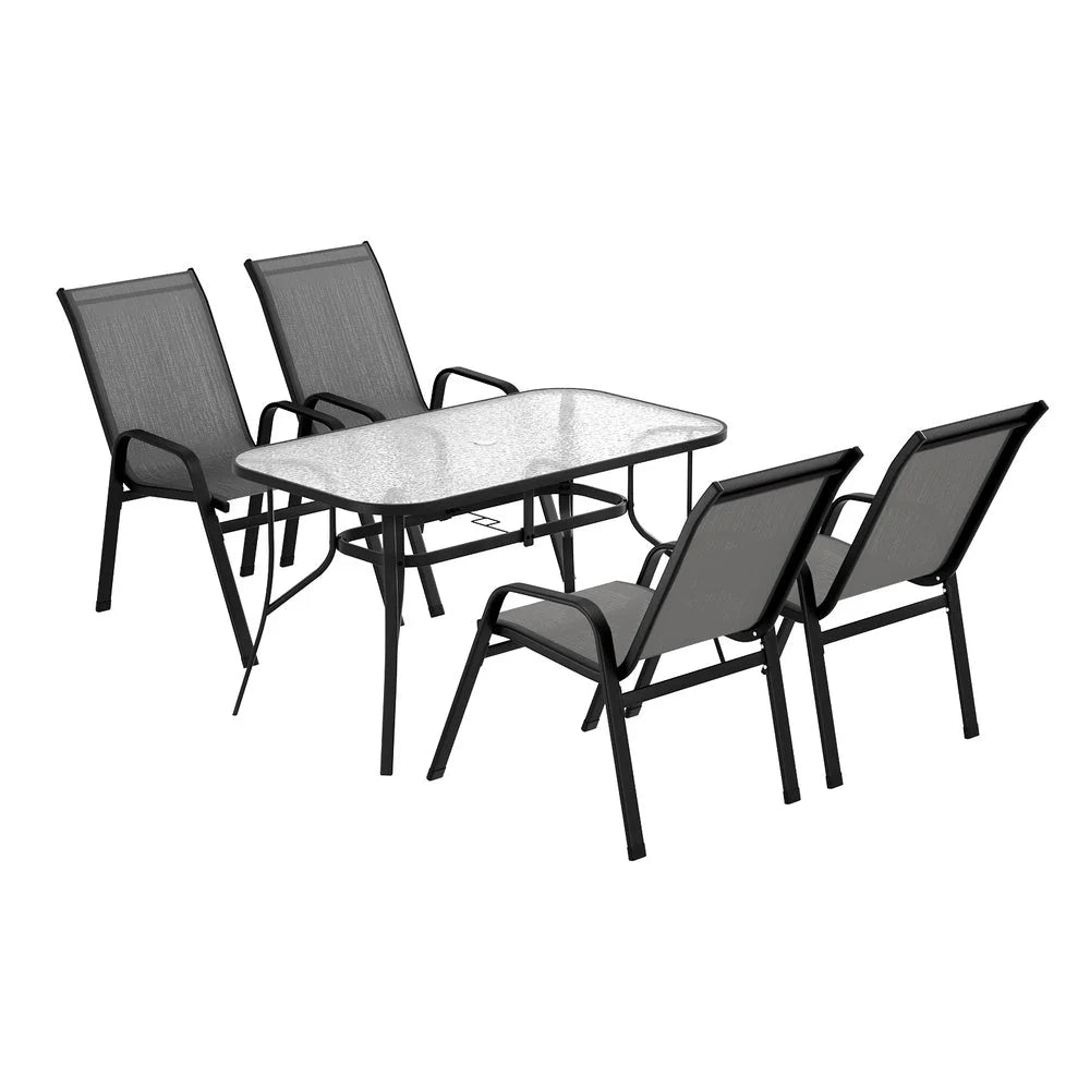 Gardeon 5PC Outdoor Dining Set Table and Chairs Patio