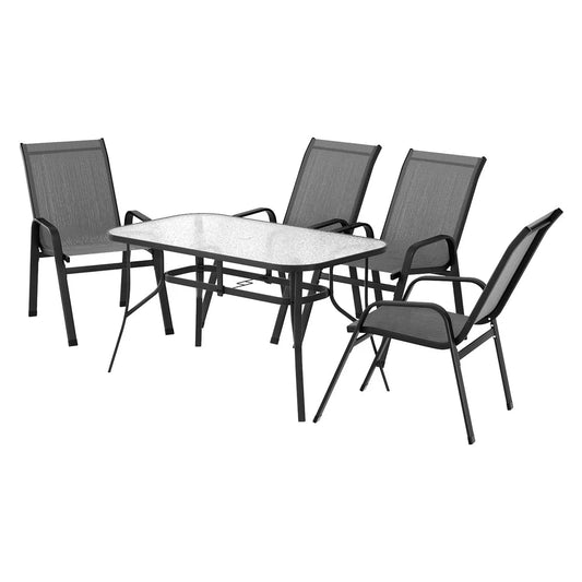 Gardeon 5PC Outdoor Dining Set Table and Chairs Patio