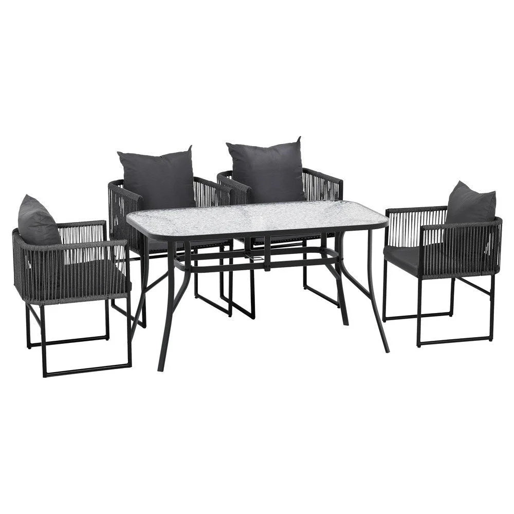 Gardeon 5PC Outdoor Dining Set Table and Chairs Patio
